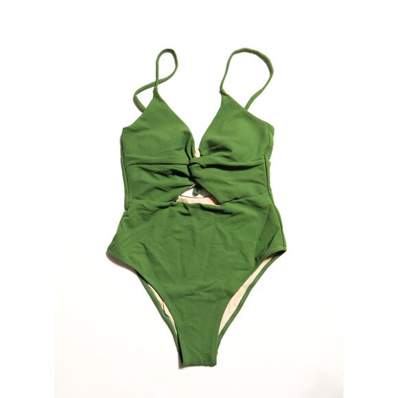 Twist Cut Out One-Piece Swimsuit Tie Back 🐸 BERLOOK - Picture 4 of 10